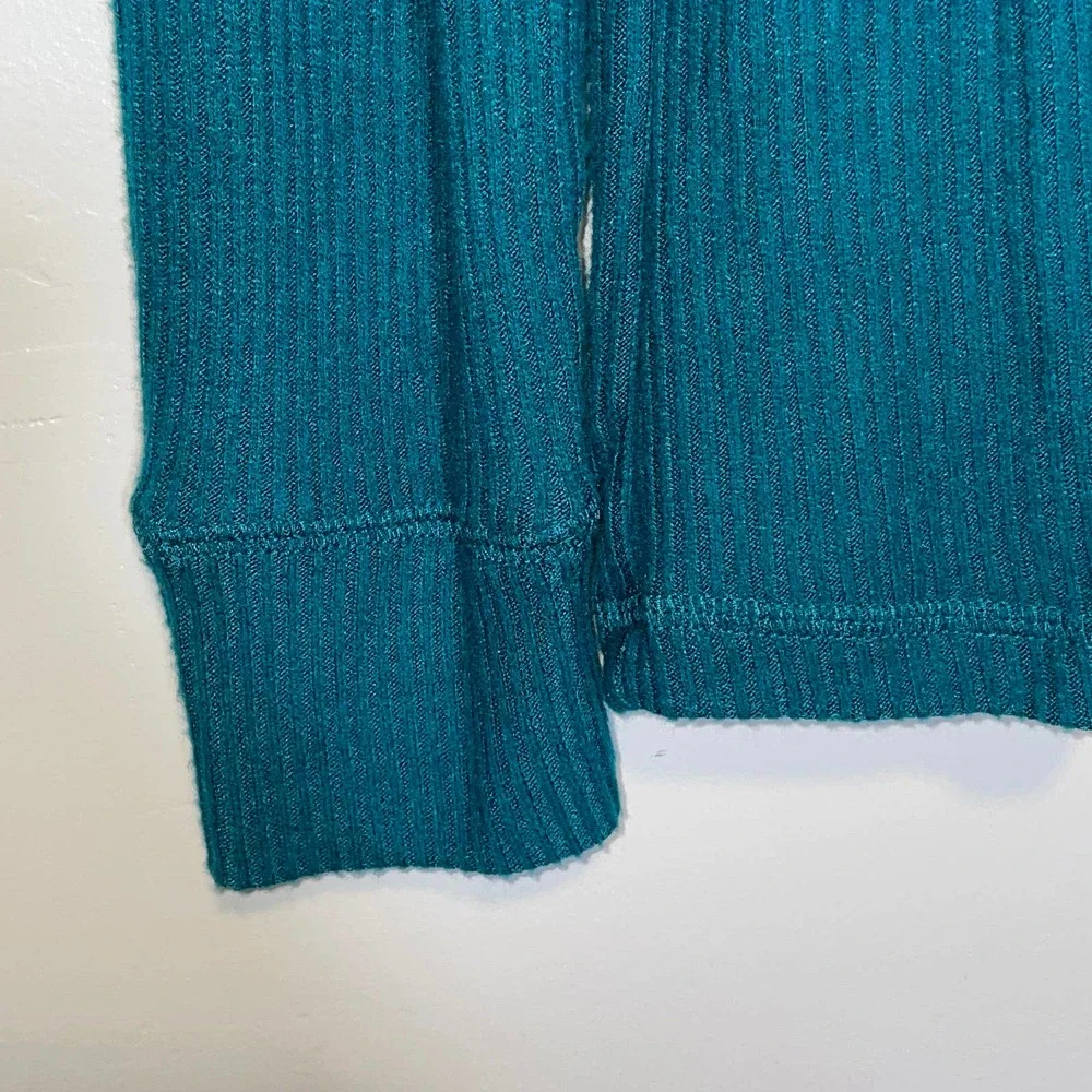 CHARTER CLUB Ribbed Henley Pajama Top teal evergreen, XS - Picture 7 of 12